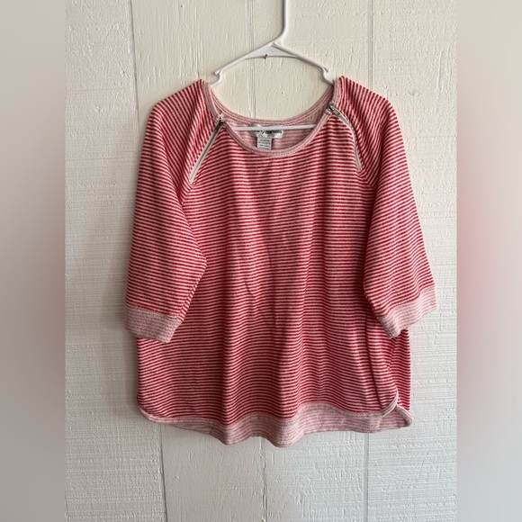 Cathy Daniels size xl Red and White Striped Long Sleeve Top - Picture 1 of 5